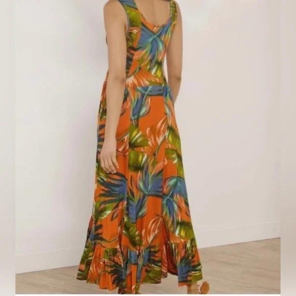 Soft Surrounding Fabiana Rouille Palms Hi
Low Jersey Ruffle Hem Dress - Picture 2 of 7